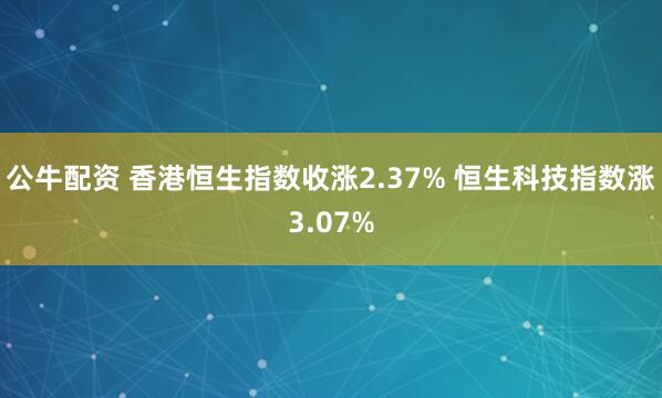 公牛配资 香港恒生指数收涨2.37% 恒生科技指数涨3.07%